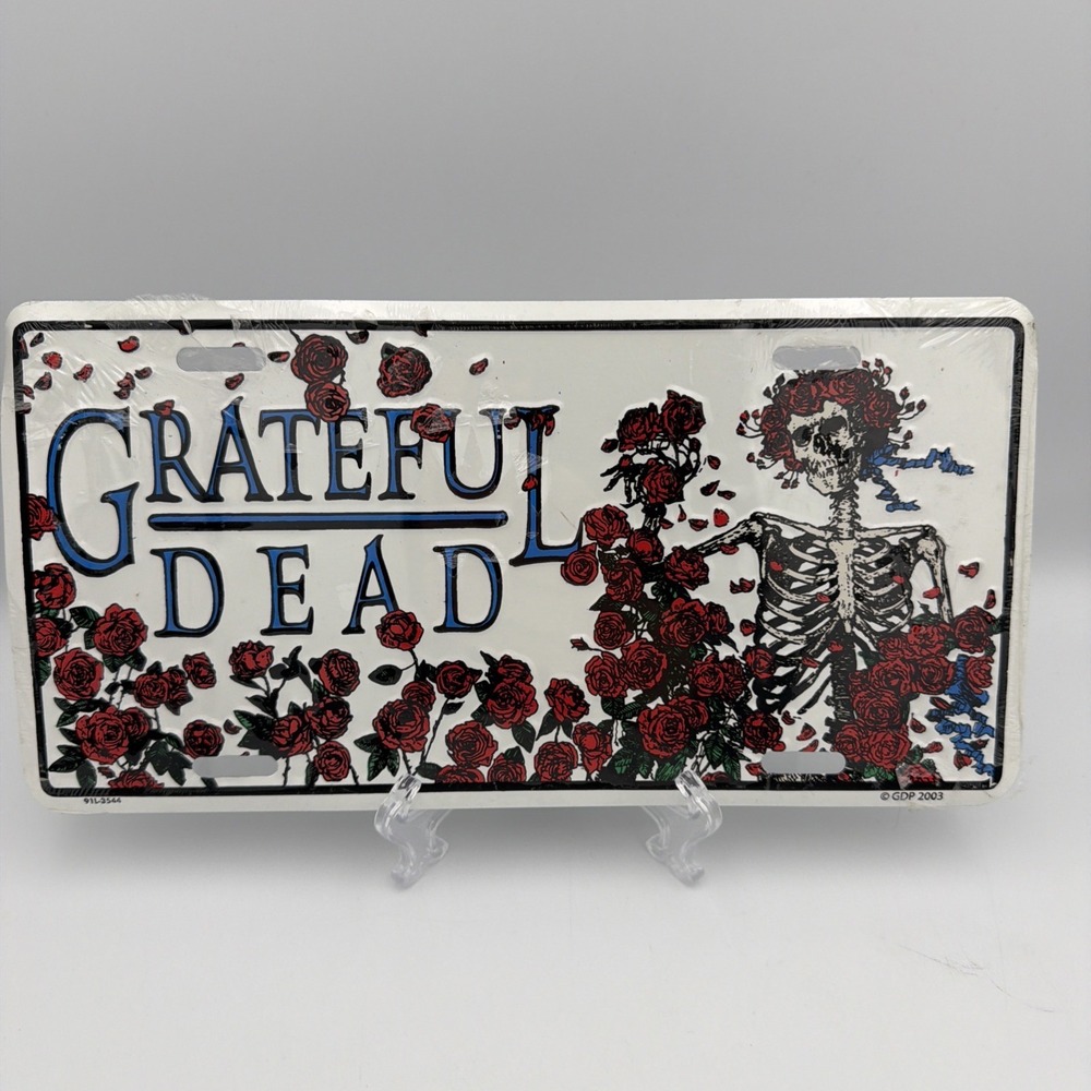 Grateful Dead Skull And Roses Dead Head Embossed License Plate Licensed Product